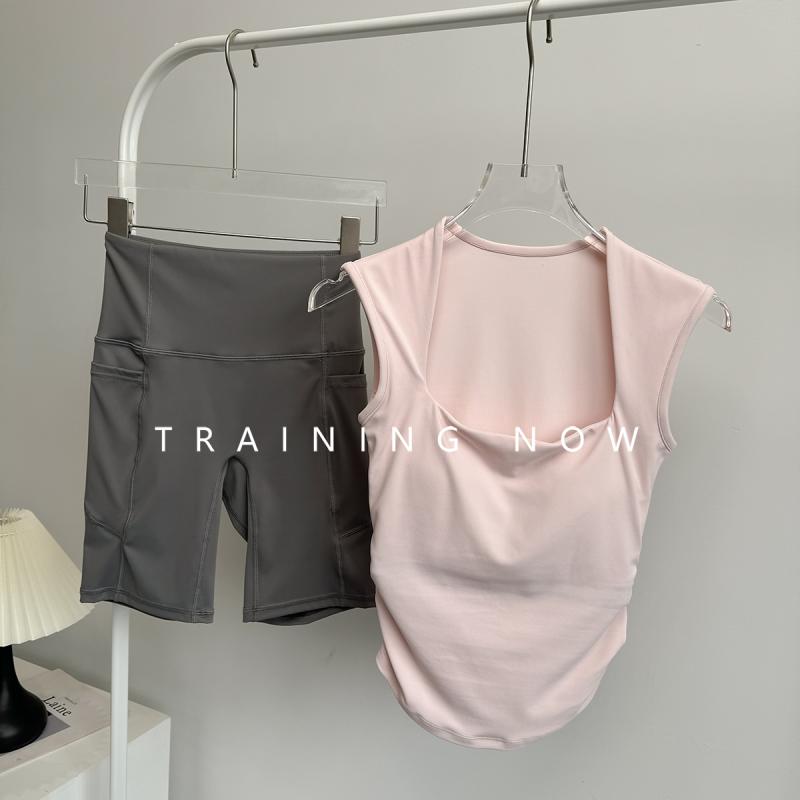 おしゃれ レディース 夏 フィットネス セットアップ 一体型 ピラティス ヨガ タンクトップ プロ仕様 速乾 スポーツ トレーニング ランニング ウェア