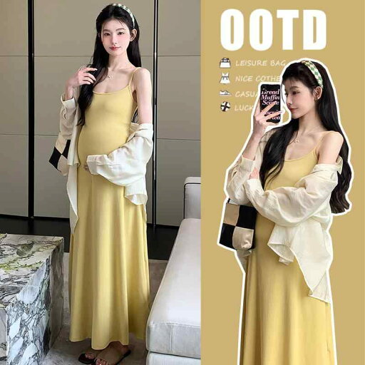 マタニティ 夏服 キャミソールワンピース セットアップ おしゃれ 上品 コーデ マタニティ 夏服 キャミソールワンピース セットアップ おしゃれ 上品 コーデ