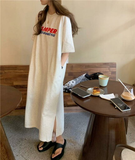 フレンチスタイル マタニティウェア 夏 半袖 ゆったり スリット入り 花柄プリント レトロ エレガント ロングワンピース フレンチスタイル マタニティウェア 夏 半袖 ゆったり スリット入り 花柄プリント レトロ エレガント ロングワンピース
