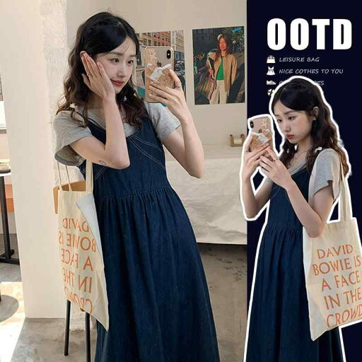 マタニティ 妊婦服 夏物 薄手 ワンピース デニムスカート 2点セット ツーピース 上品 高見え コーデ マタニティ 妊婦服 夏物 薄手 ワンピース デニムスカート 2点セット ツーピース 上品 高見え コーデ