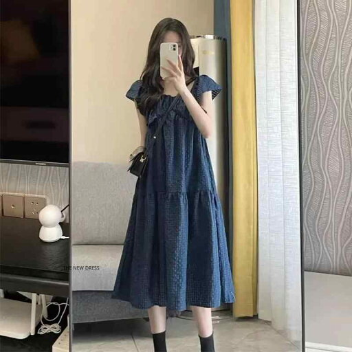 妊婦 マタニティ 夏物 薄手 軽量 ブルー 青色 フリル袖 フレア袖 フレンチスタイル スクエアネック ロング丈 マキシ丈 おしゃれ スタイリッシュ ママ向け 女性用 ワンピース ドレス 妊婦 マタニティ 夏物 薄手 軽量 ブルー 青色 フリル袖 フレア袖 フレンチスタイル スクエアネック ロング丈 マキシ丈 おしゃれ スタイリッシュ ママ向け 女性用 ワンピース ドレス