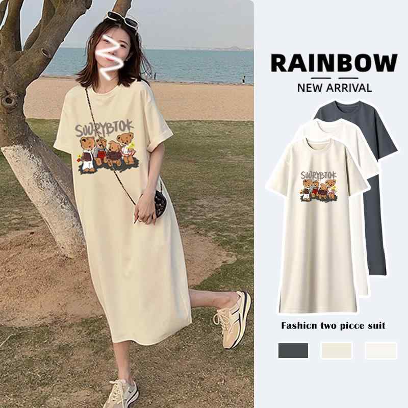 妊婦さん マタニティ プレママ 夏服 サマーウェア おしゃれ スタイリッシュ ファッション 半袖 ゆったり らくちん 体型カバー ロング丈 長め ひざ丈 膝丈 ワンピース ドレス