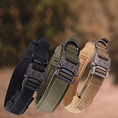 タクティカル 犬用 首輪 ドッグカラー 引っ張り防止 暴走抑制 突進制御 中型犬 大型犬 向け ゴールデンレトリバー ジャーマンシェパード 等に最適 お散歩 お出かけ時 抜け出し防止 強力犬用 頑丈 高耐久