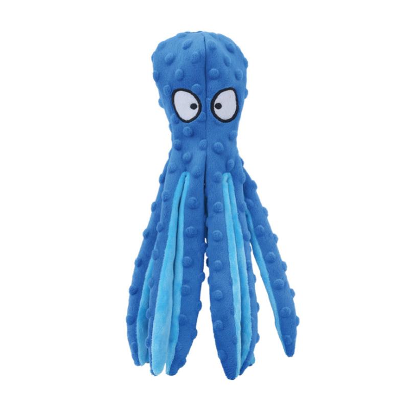 犬用おもちゃ 音が出るタコ型トイ スクイーカー内蔵 丈夫なデンタルトイ 噛むおもちゃ 歯磨き効果 歯垢除去 中型犬 ゴールデンレトリバー フレンチブルドッグ プードル 小型犬 ストレス解消 愛犬用ペット用品