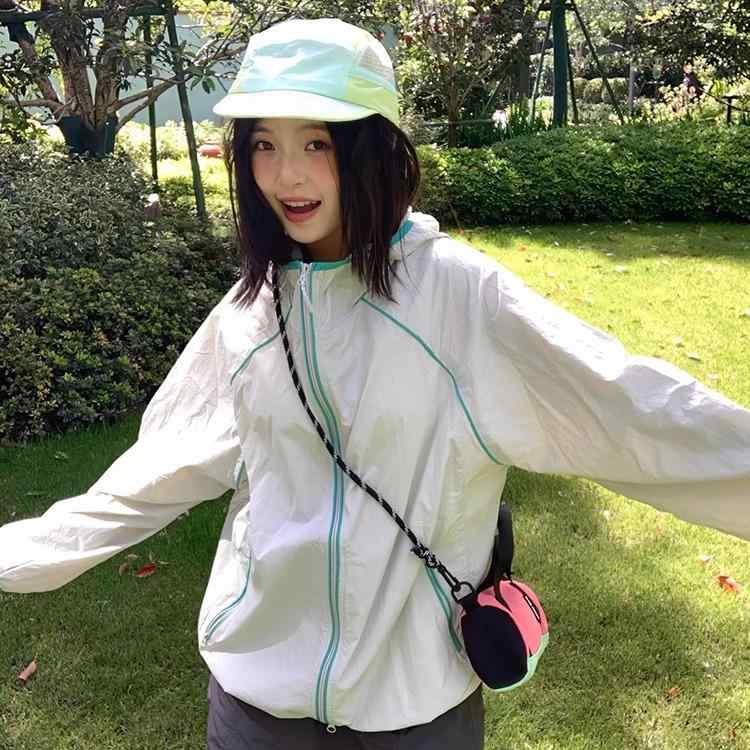 アウトドア フード付き 薄手 UVカット ショート丈 ジャケット レディース 夏用 紫外線対策 通気性抜群 ゆったり 日焼け防止 アウター