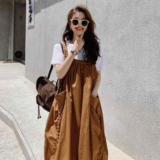 妊婦 マタニティ ゆったり リラックス おしゃれ ファッション トレンド サロペットスカート ジャンパースカート 2点セット セットアップ 若見え 体型カバー お腹周りカバー カジュアル 夏服 上下セット 妊婦 マタニティ ゆったり リラックス おしゃれ ファッション トレンド サロペットスカート ジャンパースカート 2点セット セットアップ 若見え 体型カバー お腹周りカバー カジュアル 夏服 上下セット