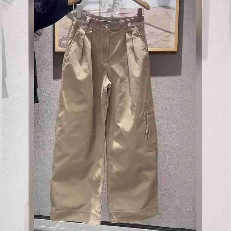 アメリカン ハイストリート ファッション ポケット付き ゆったり リラックスフィット ワイド カーゴパンツ ワークパンツ 個性派ストリートスタイル ハイウエスト カジュアル スウェット スポーツパンツ