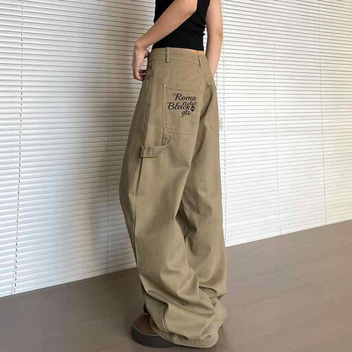 アメリカン スタイル レトロ ヴィンテージ 刺繍 文字デザイン ゆったり ルーズ ワイドシルエット 作業着 ワークパンツ 男女兼用 ユニセックス ドローストリング ウエスト紐 カジュアル ボトムス スタック感 溜まり感 ズボン アメリカン スタイル レトロ ヴィンテージ 刺繍 文字デザイン ゆったり ルーズ ワイドシルエット 作業着 ワークパンツ 男女兼用 ユニセックス ドローストリング ウエスト紐 カジュアル ボトムス スタック感 溜まり感 ズボン