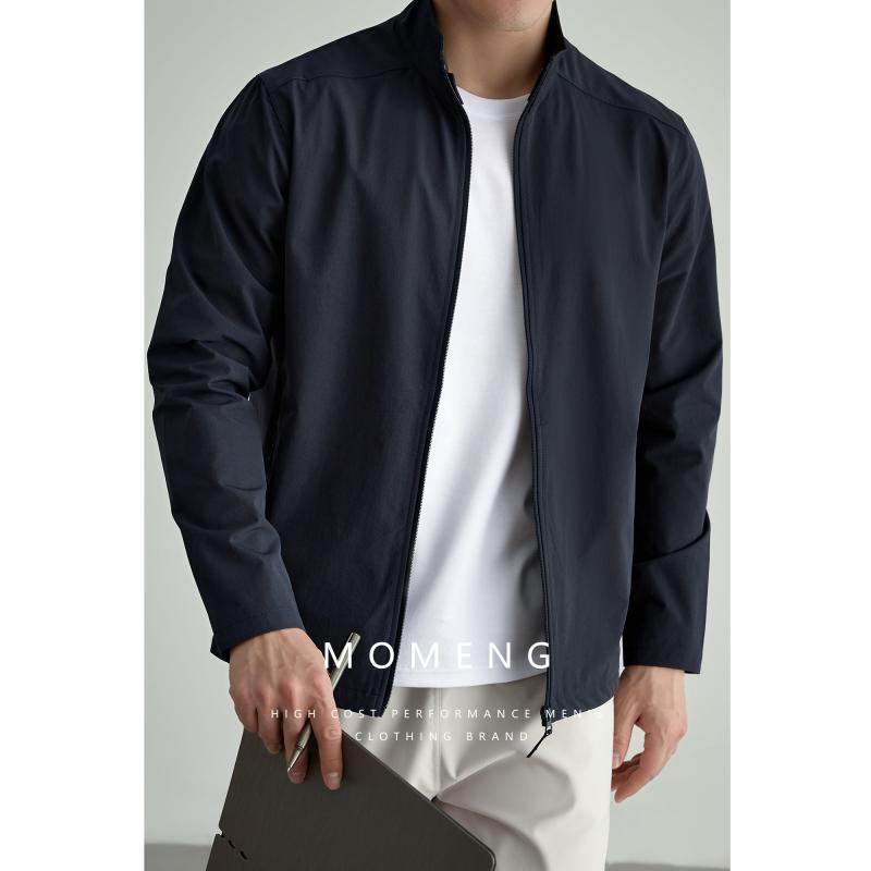 メンズ 男性用 春秋 カジュアル ビジネス 通勤 オフィス スタンドカラー 立ち襟 織り 速乾 ドライ 吸汗..