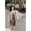 ボヘミアン テイスト 透かし編み ニット カーディガン レディース 女性用 サマー 夏物 リゾートスタイル バカンス 旅行 日焼け対策 UVカット 薄手 シアー素材 羽織り ショール ストール 冷房対策
