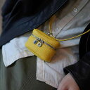 本革 トップレザー 牛革製 キャンディーカラーのミニマルなシンプルデザイン 小型 コンパクト 持ち運び便利な首掛け ネックストラップ付き小銭入れ コインケース 鍵収納 口紅 リップ イヤホンケース イヤホンポーチ