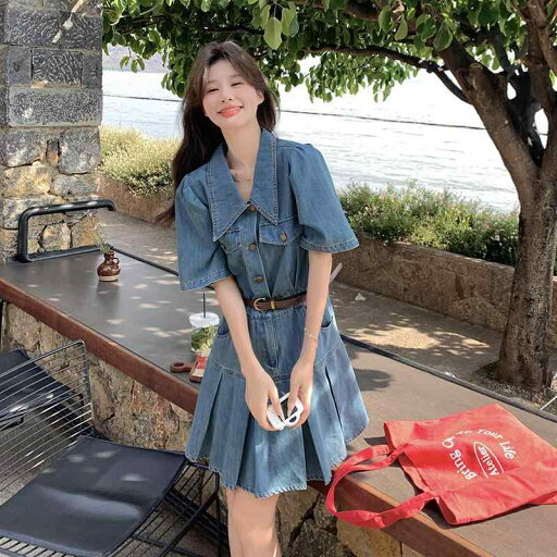 デニム シャツワンピース ジーンズドレス レディース 女性用 夏物 サマー 香港スタイル レトロ クラシック ヴィンテージ 甘辛ミックス スパイシーキュート こだわりデザイン ミディ丈 ミモレ丈 カジュアル リラックス デニム シャツワンピース ジーンズドレス レディース 女性用 夏物 サマー 香港スタイル レトロ クラシック ヴィンテージ 甘辛ミックス スパイシーキュート こだわりデザイン ミディ丈 ミモレ丈 カジュアル リラックス