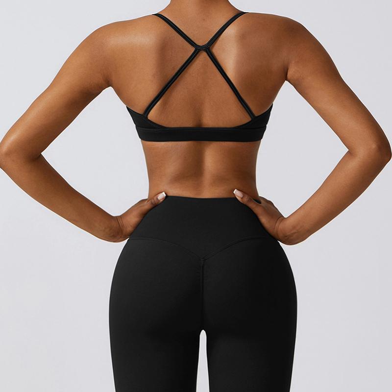 美背デザイン スポーツブラ 女性用 レディース 揺れ防止 ランニング ジョギング フィットネスウェア ト..