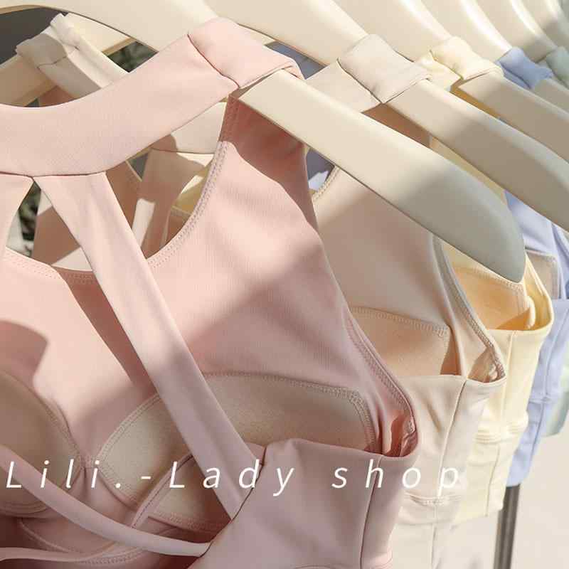 女性用 レディース スポーツ ベスト ヨガ ブラジャー インナー トップス 一体型 アウター 美背 デザイ..