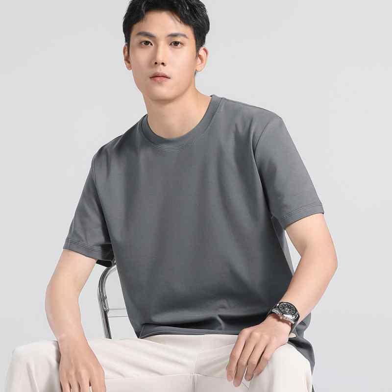 メンズ 男性用 夏物 半袖 Tシャツ ティーシャツ カットソー ひんやり 涼感 接触冷感 アイスシルク 液ア..