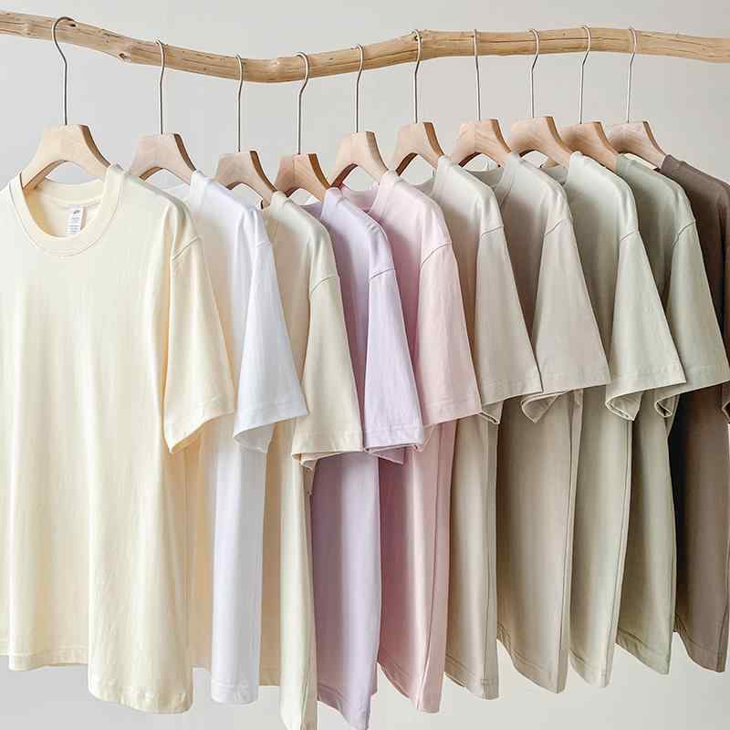 厳選 極上 シンプル 綿100% 半袖 Tシャツ 夏向け 淡色カラー ゆったり リラックスフィット クルーネッ..