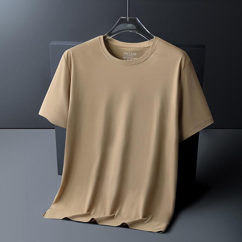 接触冷感 ひんやり アイスシルク シームレス 無縫製 半袖 Tシャツ メンズ 男性向け 夏 夏季 超薄手 丸..