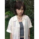 和風 レトロ ヴィンテージ 透かし編み シースルー 半袖 ショートスリーブ シャツ ブラウス トップス レディース 女性用 小柄 低身長向け 夏 カジュアル リ...