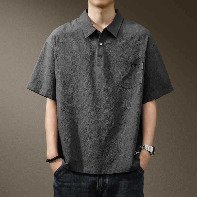 夏用 ポコポコとした肌触り アイスシルク 接触冷感 ひんやり クール ポロシャツ メンズ 男性用 ハーフ..