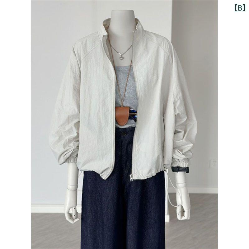 韓国系 薄手 軽量 通気性抜群 ムレにくい UVカット 紫外線対策 日焼け防止 パーカー アウター レディース 女性用 カジュアル 普段使い 夏物 ウインドブレーカー マウンテンパーカー 着回し抜群 アウトドア スポーツジャケット