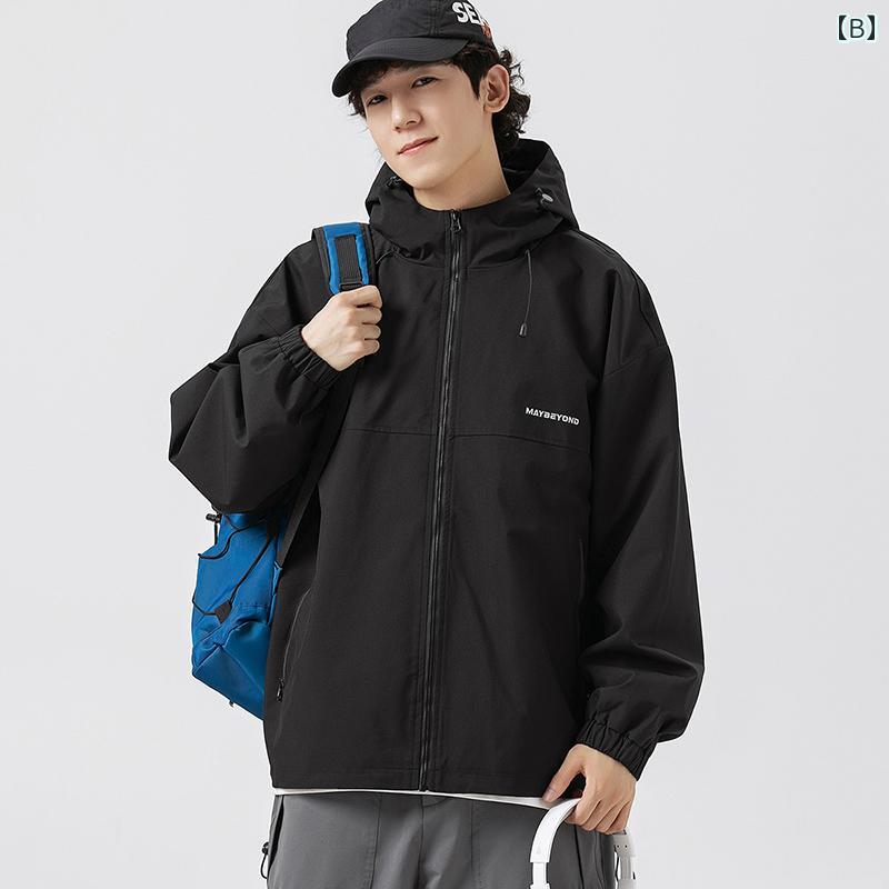 アメリカンスタイル 高機能 メンズ マウンテンパーカー 夏用 薄手 軽量 UVカット 紫外線対策 日焼け防止 高級感 上質 山岳系 アウトドア スポーツ 屋外活動 防水 登山服 トレッキングウェア ジャケット ブルゾン アウター