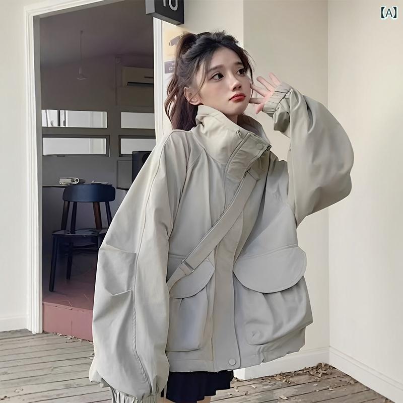 レディース 女性用 アメリカン スタイル 薄手 軽量 ウィンドブレーカー マウンテンパーカー カジュアル ジャケット アウター 春秋 春先 ゆったり 着回し抜群 個性派 トレンド 上着