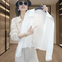 小柄な女性向け ショート丈 シフォンブラウス シャツ 羽織り カーディガン 夏物 薄手 軽量 UVカット 紫外線対策 日焼け防止 トップス