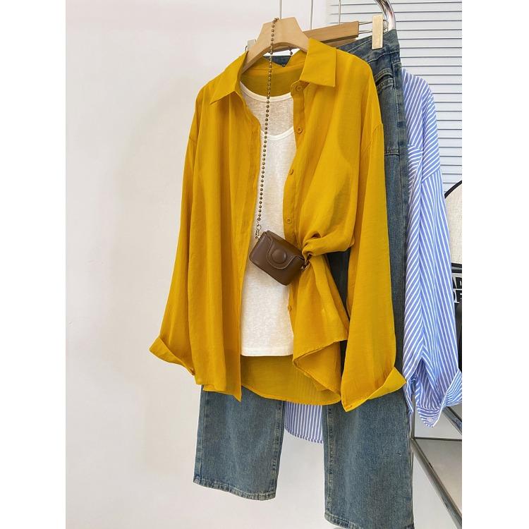 マスタードイエロー 綿麻 UVカット 日焼け防止 レディース 女性用 ゆったり リラックスフィット 薄手 ..