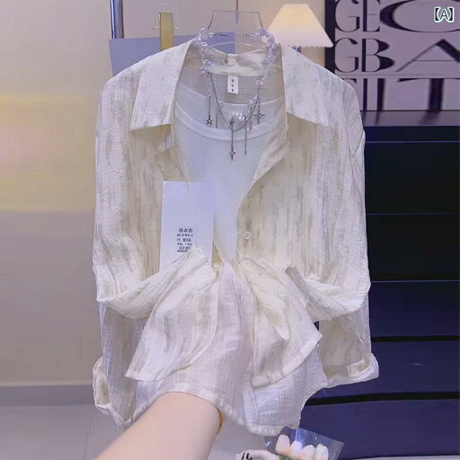 レディース 女性用 ポロ襟 長袖 UVカット 紫外線対策 日焼け止め シャツ ブラウス 水墨画柄 水墨風プリント カーディガン 羽織り 夏 サマー 通気性 涼しい ゆったり ルーズフィット アウター トップス 上着 レディース 女性用 ポロ襟 長袖 UVカット 紫外線対策 日焼け止め シャツ ブラウス 水墨画柄 水墨風プリント カーディガン 羽織り 夏 サマー 通気性 涼しい ゆったり ルーズフィット アウター トップス 上着
