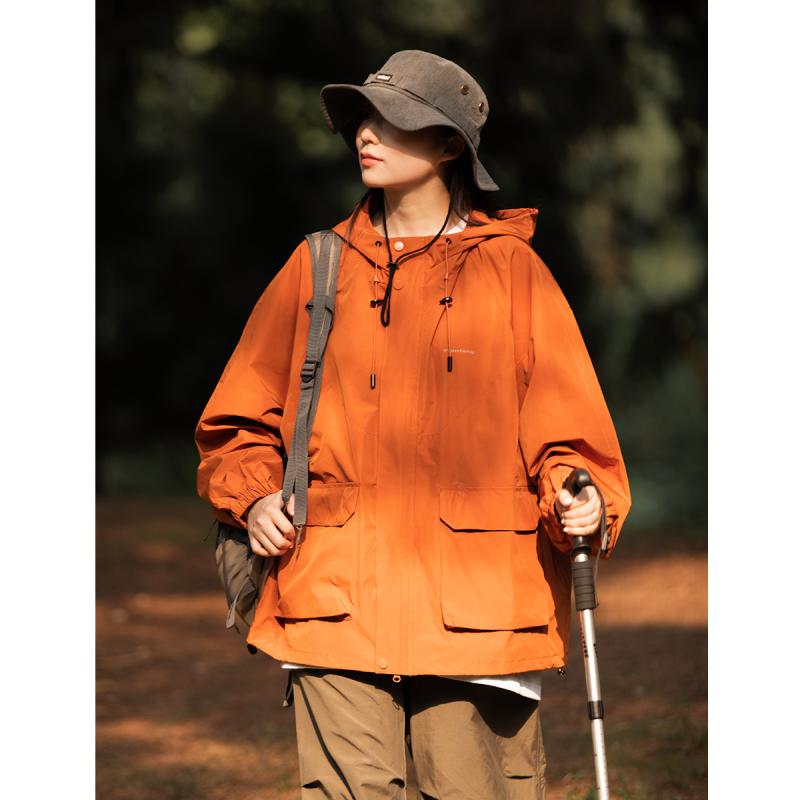 山岳トレッキング ハイキング キャンプ レジャーに最適 男女兼用 フード付き ゆったり ルーズフィット 防風 防水 高機能 アウトドア マウンテンパーカー ジャケット アウター
