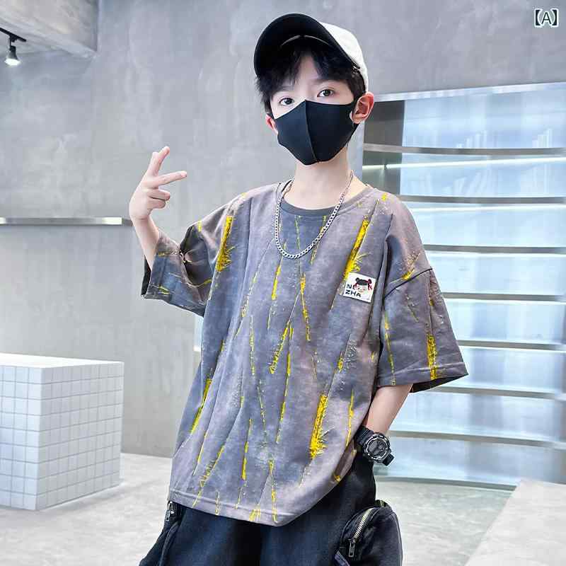 男児 ボーイズ お子様向け 半袖 Tシャツ カットソー トップス 薄手 薄地 夏用 夏物 サマー かっこいい ..