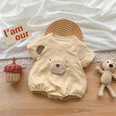 低月齢ベビーから1歳頃まで対応 可愛らしい動物キャラクター柄の夏物半袖ロンパース 新生児赤ちゃん向けキュートなカバーオールつなぎ服