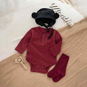 男女兼用 ベビー 赤ちゃん ユニセックス 春物 夏物 新生児 満月 百日祝い 赤色 レッド ロンパース カバーオール ボディスーツ 縫い目なし フラットシーム 冷房対策 エアコンウェア 服 衣類