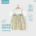 ベビー 赤ちゃん 女の子用 夏の薄手 半袖 ロンパース カバーオール つなぎ服 スカート一体型 ワンピース風 愛らしい 可愛い キュート スウィート お出かけ 外出着 普段着