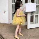 女の子 女児 ベビー 子供 ガールズ サマー 夏物 ノースリーブ キャミソール ティアード 段々 フリル チュール メッシュ プリンセス お姫様 華やか ゴージャス ドレス ワンピース