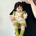 0歳から5歳向け 赤ちゃん ベビー 乳幼児用 夏物 純綿 コットン 綿100% 上下セット セパレート ツーピース 女の子 女児 薄手 薄地 外出着 お出かけ着