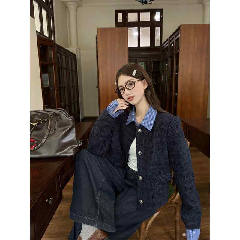 大きいサイズ ゆったり ふくよか女性向け シャン風 上品 エレガント ショート丈 ジャケット 羽織り 秋物新作 体型カバー 着痩せ効果 着回し万能 切り替えデザイン カーディガン トップス レディース