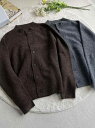 杢調 ウール混紡 モックネック カーディガン 上品ブラウン 大人茶色 グレー 羊毛混 半ハイネック 羽織り 着回し力抜群 万能 きれいめ クリーン着こなし すっきりシルエット