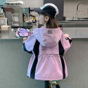 女の子 女児 ガールズ 春秋 新作 おしゃれな 可愛い キッズ 子供 ジュニア向け ウィンドブレーカー 防風ジャケット マウンテンパーカー アウター 上着 ジャンパー 秋服 秋物 ライトコート