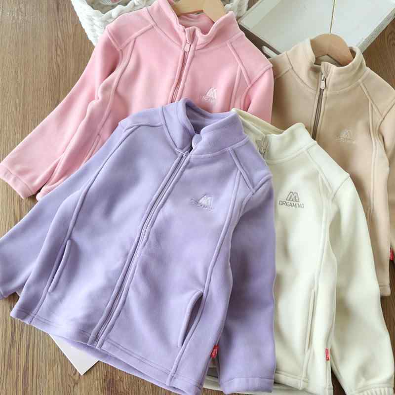 女児 キッズ ベビー 子供服 秋冬 厚手 暖か ダブルフェイス フリース ボア スタンドカラー ジップアップ ファスナー ジャケット アウター 上着 マウンテンパーカー 防寒 インナー ライナー