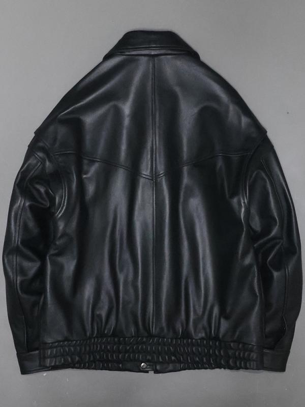 柔らか ソフトな 羊革 本革 シープスキン レザージャケット 革ジャン ゆったり オーバーサイズ ルーズ..