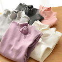 子供服 男女兼用 ユニセックス 純綿 コットン 起毛 あったか 保温 暖かい 長袖 Tシャツ インナーシャツ 肌着 ハーフネック モックネック 男の子 女の子 キッズ ジュニア 小中学生向け 秋冬 秋物 冬物