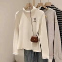 女の子 女児 ガールズ ベビー 赤ちゃん 子供 キッズ 長袖 半ハイネック モックネック Tシャツ トップス 裏起毛 起毛素材 あったか 暖かい 保温 インナー 肌着 アンダーシャツ 徳絨 保温性 秋冬 秋 冬 上着
