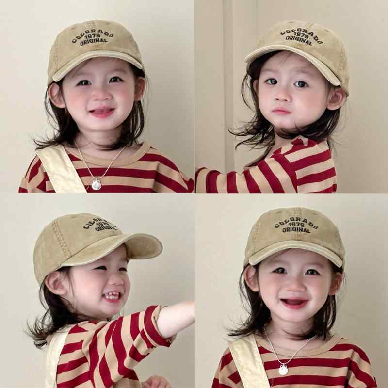 韓国 子供 キッズ 春夏 アルファベット 文字 レトロ ヴィンテージ ユーズド加工 ダメージ加工 ソフト ..