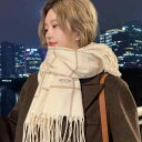 ベージュ チェック柄 格子柄 女性用 レディース 秋冬 冬物 マフラー スカーフ 襟巻 ストール 新作 高級感 上品 暖かい 温かい 防寒 保温 ロング 長い ...