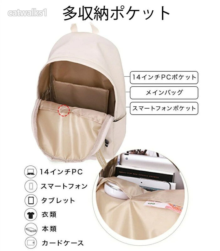 レディース 高校生 ポケット収納15.6インチPC収納 通勤通学 軽量 11.16迄／リュッ...
