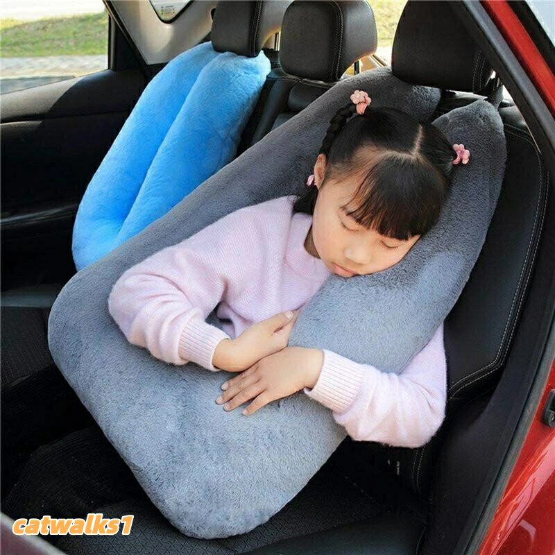 シートクッション 車載u型枕 子供 クッション 車用パッド 長旅用 ふわふわ ショルダーカバー 安眠枕 横向き枕 ベルベッ 車中泊 高さ調整