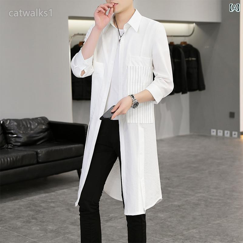 サマー コート メンズ 紳士服 男性用 メンズファッション 新作 A:白 B:黒 M L XL 2XL 3XL 4XL