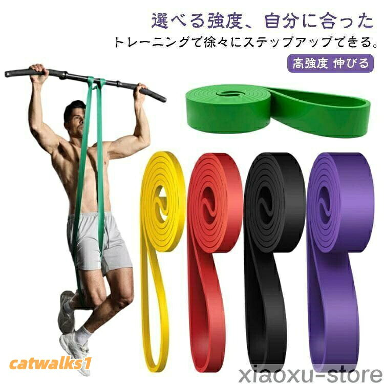 懸垂 トレーニングチューブ ゴムバンド 筋トレ 1本 ピラティス ゴムチューブ ロングバンド トレーニング用 ベルト レジスタンス 補助 強度別