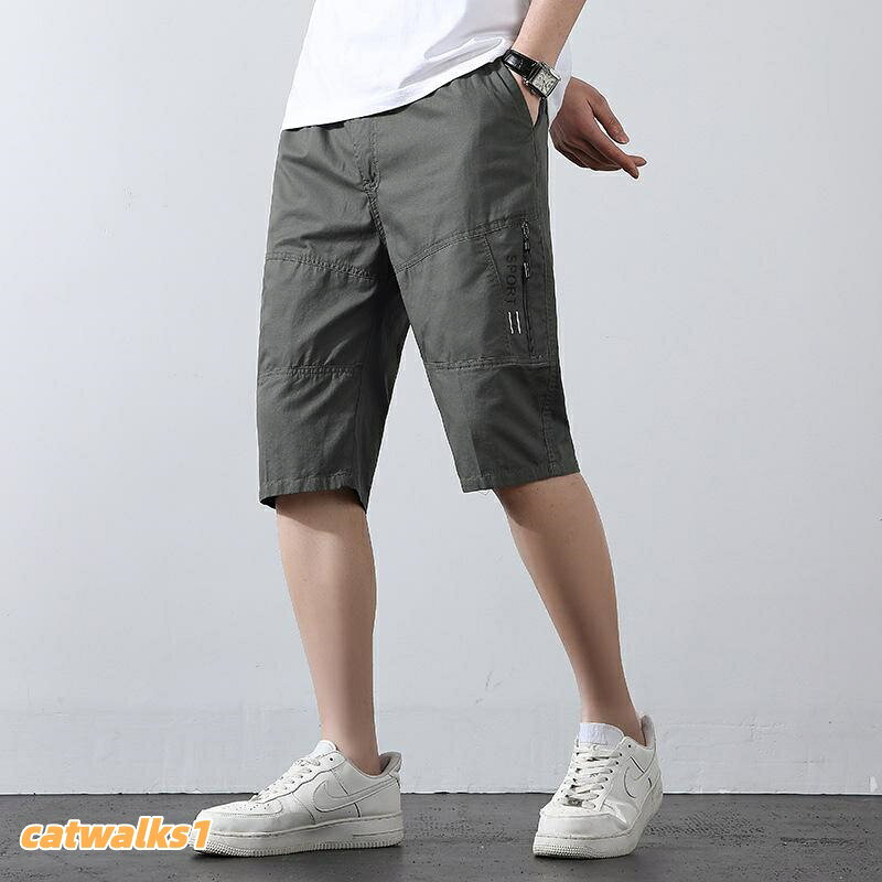 メンズ 七分丈 カジュアルパンツ 綿1 ズボン パンツ 早い者勝ち L XL 2XL 3XL 4XL 5XL 6XL A:浅灰 B:軍緑 C:土黄 D:黒 E:深灰